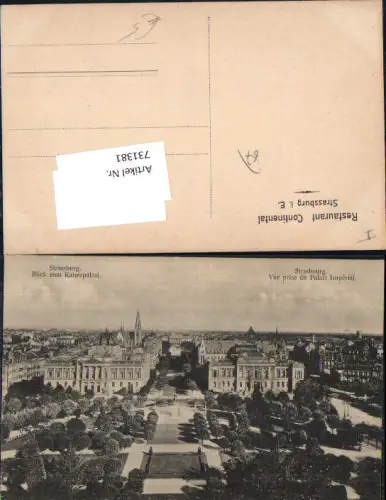 731381 Strassburg Strasbourg Elsass Vue prise du Palais Imperial Blick v. Kaiserpalast