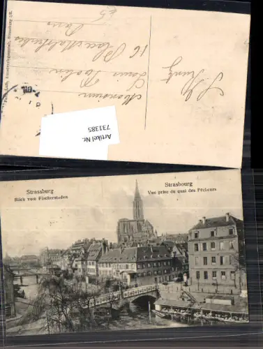731385 Strassburg Strasbourg Elsass Vue prise du quai des Pecheurs Blick vom Fischerstaden