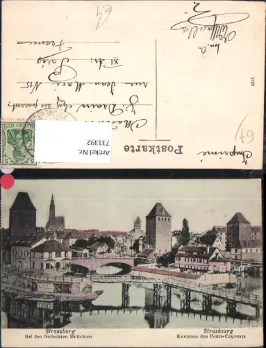 731392 Strassburg Strasbourg Elsass Gedeckte Brücken Environs des Ponts-Couverts