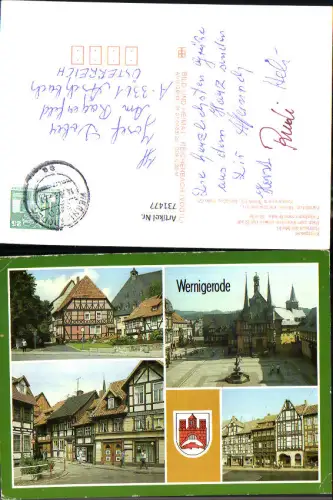 731477 Mehrbild AK Wenigerode Klintgasse Rathaus am Markt Fußgängerzone Breite Straße