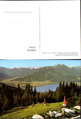 731543 Blick v. d. Neureuth auf Tegernsee mit Rottach-Egern u. Kreuther Tal Kühe Rinder