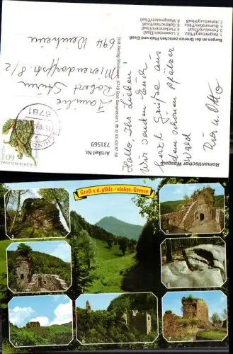 731569 Mehrbild AK Wasgau Grenze Pfalz u. Elsass Wegelnsburg Frönsburg Hohenburg Löwenstein Fleckenstein