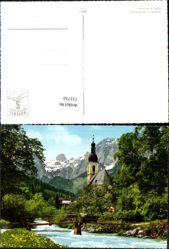 731710 Ramsau b. Berchtesgaden Kirche mit Reiteralpe Brücke