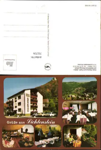 731726 Mehrbild AK Lichtenstein-Honau Hotel Restaurant Cafe Adler Gästehaus Herzog Ulirch