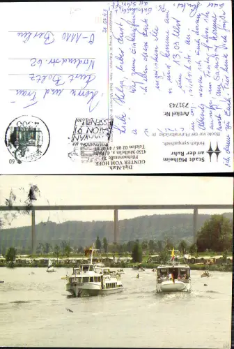 731743 Mülheim a. d. Ruhr Boote vor der Ruhrtalbrücke Brücke Schiffe