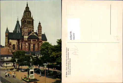 731777 Mainz Blick auf den Dom u. d. Denkmal für Joh. Gutenberg