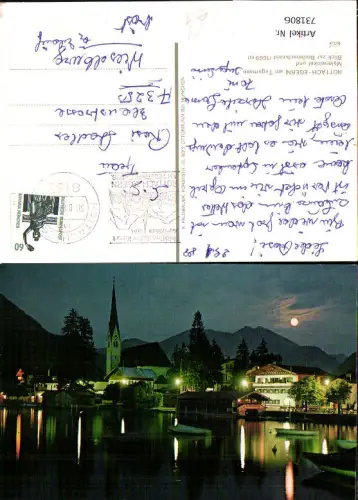 731806 Rottach-Egern am Tegernsee Malerwinkel u. Blick zur Bodenscheid bei Nacht