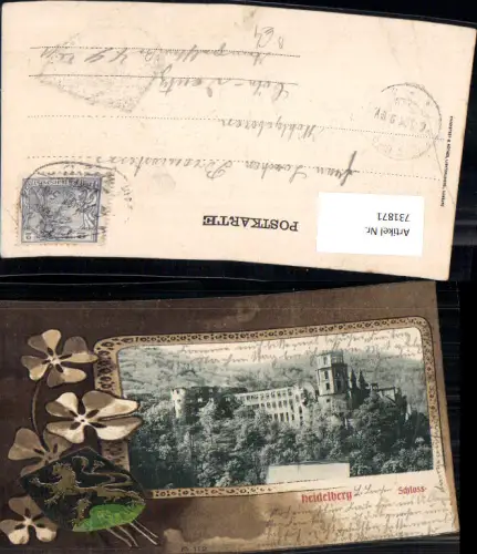 731871 Heidelberg Schloss Wappen Klee Kleeblatt