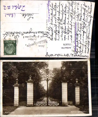 731878 Karlsruhe Schlossgartentor Eisentor