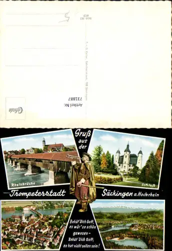 731887 Mehrbild AK Trompeterstadt Säckingen a. Hochrhein Spruch Text Trompeter von Säckingen