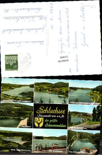 731895 Mehrbild AK Schluchsee Schwarzwaldsee Staumauer Staustufe Häusern Bootshafen Blick nach Seebrugg