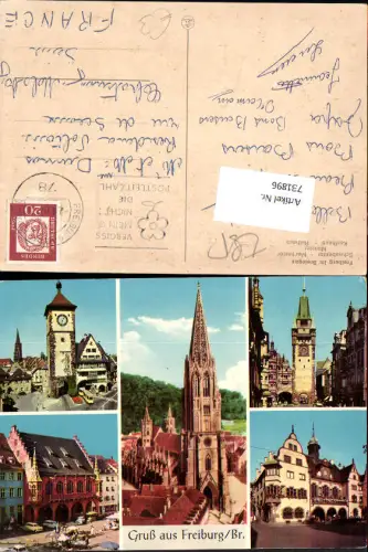 731896 Mehrbild AK Freiburg im Breisgau Schwabentor Martinstor Münster Kaufhaus Rathaus