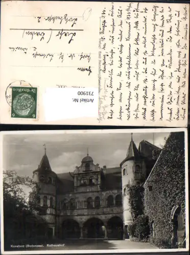 731900 Foto AK Konstanz a. Bodensee Rathaushof Rathaus