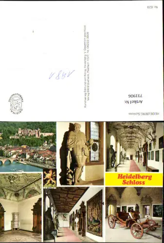 731906 Mehrbild AK Heidelberg Schloss Kutsche Kamin Kachelofen Statue