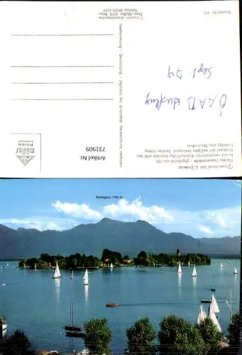 731909 Fraueninsel im Chiemsee Kloster Frauenwörth Prien a. Chiemsee Segelboote