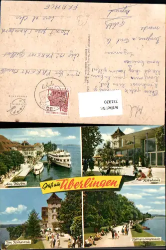 731920 Mehrbild AK Überlingen Am Hafen Kurhaus Kurpark Uferpromenade Schiff Dampfer