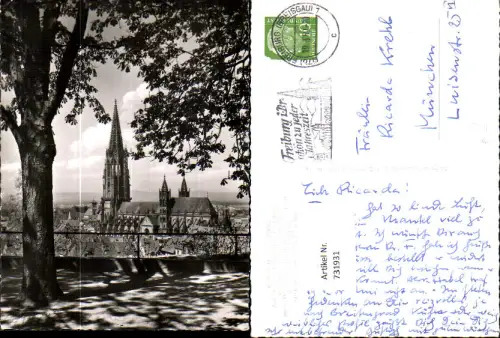 731931 Freiburg im Breisgau Blick vom Schlossberg auf Münster