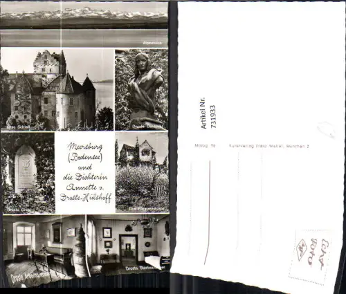 731933 Mehrbild AK Meersburg a. Bodensee Altes Schloss Droste Denkmal Fürstenhäusel Droste Grab