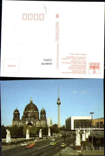731955 Berlin Marx-Engels-Brücke mit Dom u. Palast der Republik