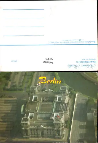 731969 Luftbild Berlin Reichstag von Oben