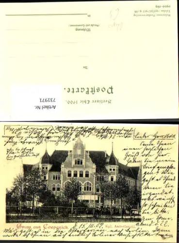 731971 Repro Berlin Gruss aus Coepenick Köpenick Kgl. Amts-Gericht um 1902
