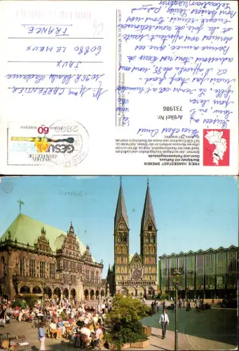 731986 Bremen Marktplatz mit Rathaus Dom Parlamentsgebäude