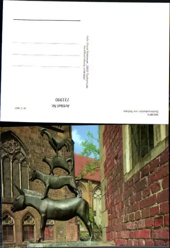 731990 Bremen Stadtmusikanten am Rathaus Denkmal Märchen Sage