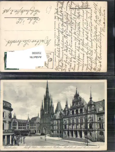 732030 Wiesbaden Platz mit Rathaus Marktkirche u. Studienanstalt