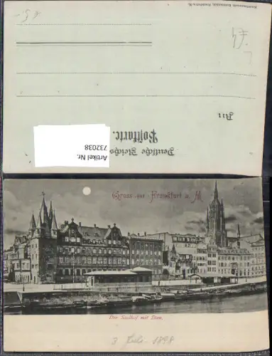 732038 Mondschein-Litho Frankfurt a. Main Saalhof mit Dom 1898