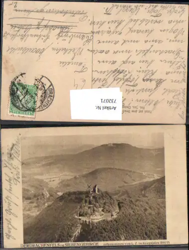 732071 Burg Drachenfels im Siebengebirge b. Königswinter Kriegsjahre WW1