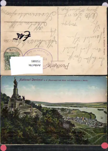 732085 National-Denkmal a. d. Niederwald mit Blick auf Rüdesheim a. Rhein