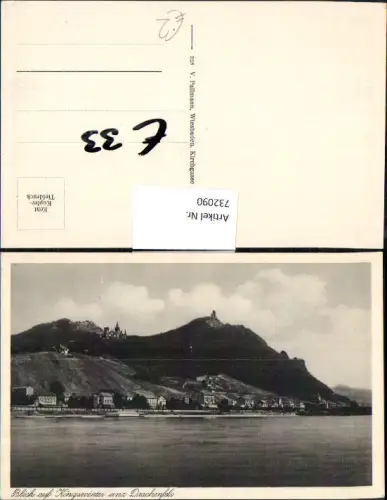 732090 Blick auf Königswinter u. Drachenfels Ruine