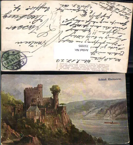 732095 Künstler AK Schloss Rheinstein Trechtingshausen
