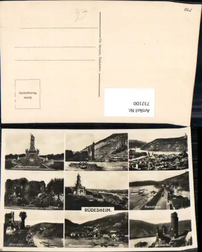732100 Mehrbild AK Rüdesheim a. Rhein Nationaldenkmal Rheinstraße Ehrenfels Assmannshausen