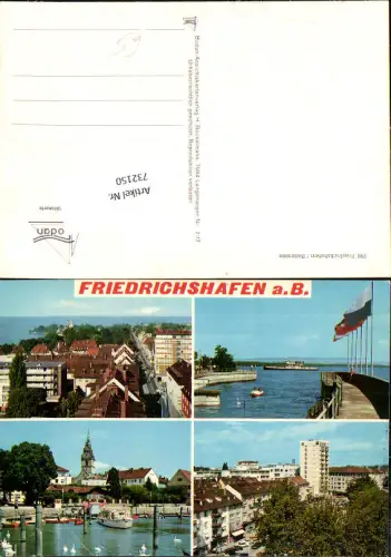 732150 Mehrbild AK Friedrichshafen am Bodensee Hafen Schiffe Hochhaus LK Bodensee
