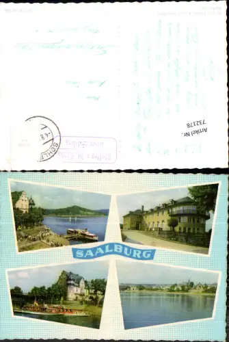 732178 Mehrbild AK Saalburg Schiffe Dampfer Stempel Kloster z. hl. Kreuz über Schleiz