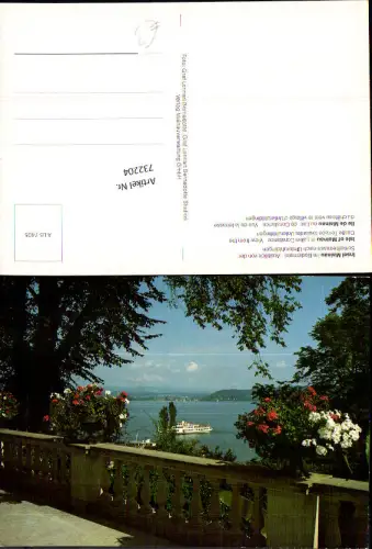 732204 Insel Mainau Mainau Schloßterrasse Ausblick Schiff Dampfer LK Konstanz