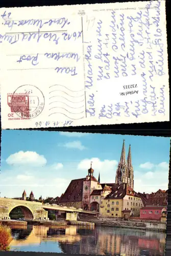 732315 Regensburg Donaupartie mit Blick zum Dom