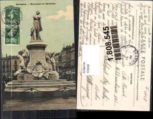732658 Bordeaux Monument de Gambetta France