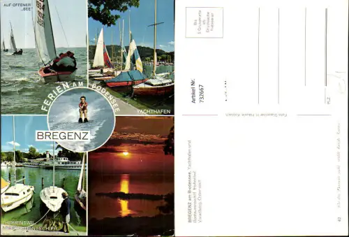 732667 Mehrbild AK Bregenz a. Bodensee Yachthafen Hohentwil Restaurantschiff Schiff Segelboote