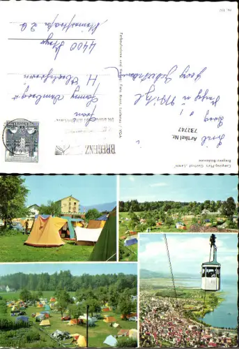 732747 Mehrbild AK Bregenz a. Bodensee Campingplatz Gasthof Lamm Seilbahn Gondel Camping Zelten