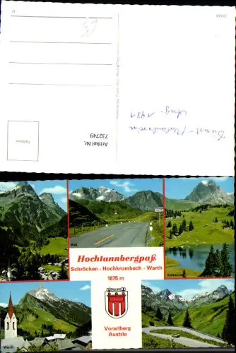 732749 Mehrbild AK Hochtannbergpaß Schröcken Hochkrumbach Warth Körbersee