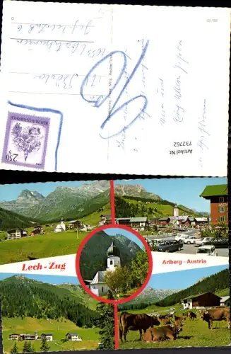 732762 Mehrbild AK Lech a. Arlberg Zug Ansichten Kühe Rinder