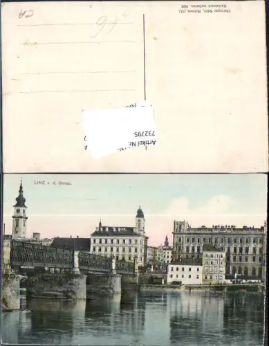 732795 Linz a. d. Donau Brücke Blick zum Hauptplatz
