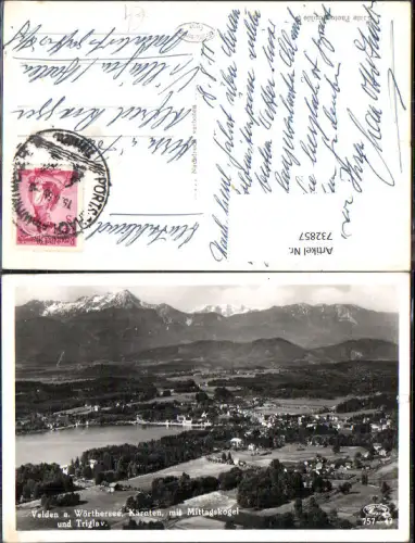 732857 Foto AK Velden am Wörthersee mit Mittagskogel und Triglav