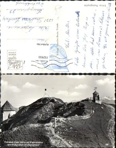732933 Foto AK Dobratsch Gipfel mit Wetterstation u. Großglockner im Hintergrund Bad Bleiberg