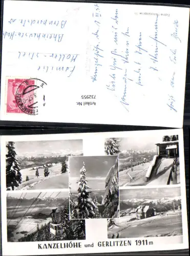 732955 Mehrbild AK Kanzelhöhe und Gerlitzen Wintersport Seilbahn Gondel Annenheim Gemeinde Treffen am Ossiacher See Villach