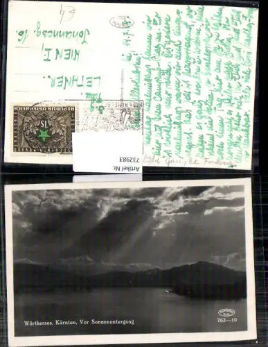 732983 Foto AK Wörthersee Vor Sonnenuntergang Stempel-unsortiert Krumpendorf