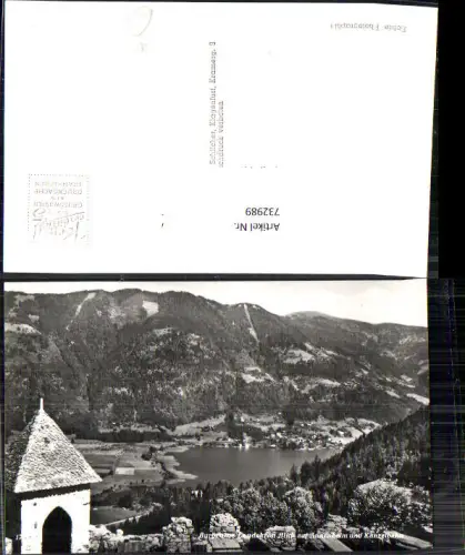 732989 Foto AK Villach Burgruine Landskron Blick auf Annenheim u. Kanzelbahn