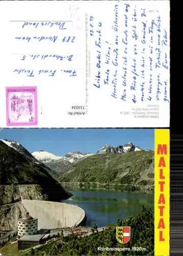 733034 Kölnbreinsperre Maltatal Talsperre Gemeinde Malta Kärnten